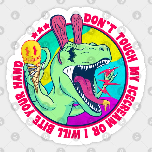 HANDS OFF DINO Sticker by hafiz_who